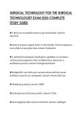 SURGICAL TECHNOLOGY FOR THE SURGICAL TECHNOLOGIST EXAM 2026 COMPLETE STUDY GUIDE