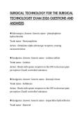 SURGICAL TECHNOLOGY FOR THE SURGICAL TECHNOLOGIST EXAM 2026 QUESTIONS AND ANSWERS