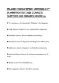 TALAROS FOUNDATIONS IN MICROBIOLOGY EXAMINATION TEST 2026 COMPLETE QUESTIONS AND ANSWERS GRADED A