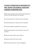 TALAROS FOUNDATIONS IN MICROBIOLOGY FINAL REVIEW 2026 BUNDLED QUESTIONS ANSWERS GUARANTEED PASS
