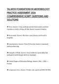 TALAROS FOUNDATIONS IN MICROBIOLOGY PRACTICE ASSESSMENT 2026 COMPREHENSIVE SCRIPT QUESTIONS AND SOLUTIONS