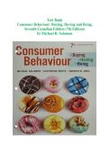 Consumer Behaviour&colon; Buying&comma; Having&comma; and Being 7th Canadian Edition