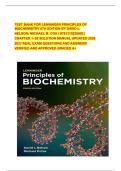 TEST BANK FOR LEHNINGER PRINCIPLES OF BIOCHEMISTRY 8TH EDITION BY DAVID L&period;  NELSON&semi; MICHAEL M&period; COX &vert; 9781319228002 &vert;  CHAPTER 1&ndash;28 SOLUTION MANUAL UPDATED 2026  2027 REAL EXAM QUESTIONS AND ANSWERS  VERIFIED AND APPROVED GRADED A&plus; 