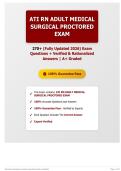ATI RN ADULT MEDICAL SURGICAL PROCTORED EXAM 270&plus; &lpar;Fully Updated 2026&rpar; Exam Questions &plus; Verified & Rationalized Answers   A&plus; Graded