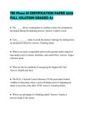 TBS Phase III CERTIFICATION PAPER 2026 FULL SOLUTION GRADED A&plus;
