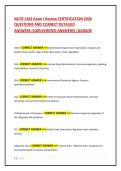 NUTR 1362 Exam I Review CERTIFICATION 2026 QUESTIONS AND CORRECT DETAILED
