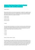 Advance Med-Surg Exam 2 Evolve Review Questions with Certified Solutions