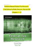 Solution Manual for Federal Tax Research 11th Edition by Roby Sawyers&vert;&vert;ISBN&colon;9781337282987