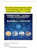 Operations Management Creating Value Along the Supply Chain 9th Edition Test Bank &ndash; Russell & Taylor