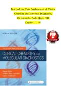 Tietz Fundamentals of Clinical Chemistry and Molecular Diagnostics&comma; 8th Edition &ndash; Complete Test Bank by Nader Rifai&comma; PhD &lpar;Chapters 1&ndash;49