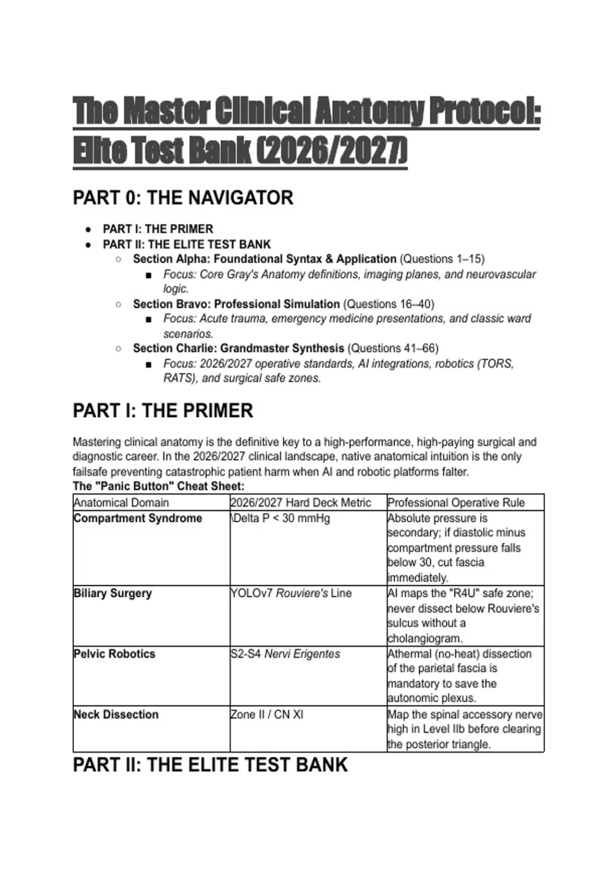 Master Clinical Anatomy Elite Test Bank (2026/2027) | Gray's Anatomy ...