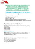 PHARMACOLOGY NURS 251 MODULE 3 EXAM &vert; ACTUAL QUESTIONS AND ANSWERS LATEST UPDATED 2026&sol;2027 &lpar;GRADED A&plus;&rpar;- PORTAGE LEARNING