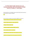 ACVPM&colon; Public Health Administration and Education Questions and Correct Answers &lpar;Verified Answers&rpar; &vert; Graded A&plus; &vert; 2026 Update