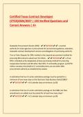 Certified Texas Contract Developer  &lpar;CTCD&rpar;2026&sol;2027 &vert; 150 Verified Questions and  Correct Answers &vert; A&plus; 