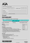AQA A-Level Psychology Paper 1 &ndash; Introductory Topics in Psychology May 2025 Questions