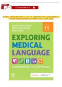 Exploring Medical Language &ndash; 11th Edition &vert; Myrna LaFleur Brooks &vert; Complete Test Bank Practice Questions and Answers &lpar;All Chapters&rpar;