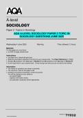 AQA A-Level Sociology Paper 2 &ndash; Topics in Sociology June 2025 Questions