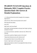 PEARSON NCLEX-RN Questions &  Rationales 2026 &vert; Complete Practice  Question Bank with Answers &  Detailed Explanations