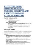 2026&sol;2027 Elite Medical-Surgical Nursing Test Bank &vert; deWit & Stromberg 5th Ed &vert; 66 Q&A with Rationales  