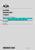 AQA A-Level Sociology 7192&sol;2 Paper 2 &ndash; Topics in Sociology June 2025 Questions