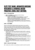 2026&sol;2027 Elite Nursing Research & Evidence-Based Practice &lpar;EBP&rpar; Test Bank &vert; DNP&sol;MSN Study Guide with Rationales
