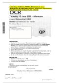 Thursday 12 June 2025 &ndash; Afternoon A Level Mathematics B &lpar;MEI&rpar; H640&sol;02 Pure Mathematics and Statistics&sol; QUESTIONS WITH MERGED MARK SCHEME