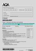 AQA A-Level Sociology Paper 1 &ndash; Education with Theory & Methods May 2025 Questions