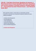CIS-DF 1 Test Bank Final Exam Questions & Answers &vert;&vert;  Most Recent Exam Actual Complete Real Exam Questions  And Correct Answers &lpar;Verified Answers&rpar; Already Graded  A&plus; &vert; Guaranteed Success&excl;&excl; Newest Exam &vert; Just Released  2026-2027 