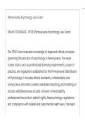 PPLE Pennsylvania Psychology Law Exam ACTUAL EXAM ALL QUESTIONS AND CORRECT ANSWERS LATEST UPDATE THIS YEAR-JUST RELEASED&period;pdf