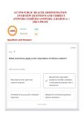 ACVPM PUBLIC HEALTH ADMINISTRATION OVERVIEW QUESTIONS AND CORRECT ANSWERS &lpar;VERIFIED ANSWERS&rpar; &vert; GRADED A&plus; &vert; 2026 UPDATE