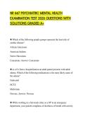 NR 667 PSYCHIATRIC MENTAL HEALTH EXAMINATION TEST 2026 QUESTIONS WITH SOLUTIONS GRADED A&plus;