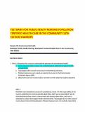 TEST BANK FOR PUBLIC HEALTH NURSING POPULATION CENTERED HEALTH CARE IN THE COMMUNITY 10TH EDITION STANHOPE&period;pdf