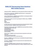  NURA 307 Pharmacology Exam Questions With Verified Answers