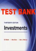 Test Bank For Investments 13e By Zvi Bodie&comma; Alex Kane&comma; Alan Marcus &lpar;Test Bank All Chapters&comma; 100&percnt; Original Verified&comma; A&plus; Grade&rpar; 