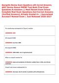 Georgette Review Exam Questions with Correct Answers&comma;  ANCC Review Manual PMHNP Test Bank Final Exam  Questions & Answers &vert;&vert; Most Recent Exam Actual  Complete Real Exam Questions And Correct Answers  &lpar;Verified Answers&rpar; Already Graded A&plus; &vert; Guaranteed  Succ