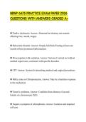 NRNP 6675 PRACTICE EXAM PAPER 2026 QUESTIONS WITH ANSWERS GRADED A&plus;