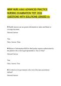 NRNP NURS 6565 ADVANCED PRACTICE NURSING EXAMINATION TEST 2026 QUESTIONS WITH SOLUTIONS GRADED A&plus;