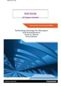 Test Bank For Technology Strategy for Managers and Entrepreneurs&vert;&vert;ISBN&colon;9781292040325