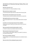 Introduction to Professional Nursing Exam &lpar;Latest 2026&sol;2027&rpar; Questions & Verified Answers&comma; Graded A&plus; - Florence Nightingale&comma; Nurse Practice Acts&comma; Ethical Principles&comma; Health Promotion&comma; ANA&comma; Roles of Nurses&comma; Nursing History&comma; Evidence-Based Practice