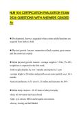 NUR 104 CERTIFICATION EVALUATION EXAM 2026 QUESTIONS WITH ANSWERS GRADED A&plus;