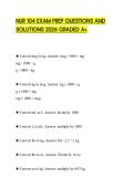 NUR 104 EXAM PREP QUESTIONS AND SOLUTIONS 2026 GRADED A&plus;
