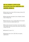 NUR 160 HONDROS CERTIFICATION EVALUATION EXAM 2026 QUESTIONS WITH ANSWERS GRADED A&plus;
