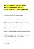 NUR 160 HONDROS FUNDAMENTALS OF NURSING EXAMINATION TEST 2026 QUESTIONS WITH SOLUTIONS GRADED A&plus;
