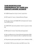 TASER RECERTIFICATION COMPREHENSIVE TEST PAPER 2026 COMPLETE ANSWERS ACCURATE