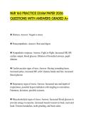 NUR 163 PRACTICE EXAM PAPER 2026 QUESTIONS WITH ANSWERS GRADED A&plus;