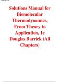 Solution Manual for Biomolecular Thermodynamics&colon; From Theory to Application &lpar;Foundations of Biochemistry and Biophysics&rpar; Primera edition by Douglas Barrick&vert;&vert;ISBN&colon;9781138068841