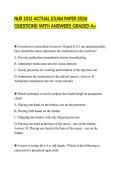 NUR 2513 ACTUAL EXAM PAPER 2026 QUESTIONS WITH ANSWERS GRADED A&plus;