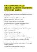 NUR210 COMPREHENSIVE HEALTH ASSESSMENT EXAMINATION 2026 QUESTIONS WITH ANSWERS GRADED A&plus;