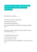 ANSI TRAINING FOOD ACTUAL EXAM 2026 QUESTIONS WITH ANSWERS GRADED A&plus;