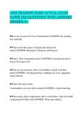 ANSI TRAINING FOOD ACTUAL EXAM PAPER 2026 QUESTIONS WITH ANSWERS GRADED A&plus;